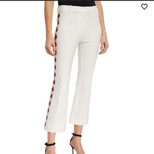 Stylish White Pants with Red Accents